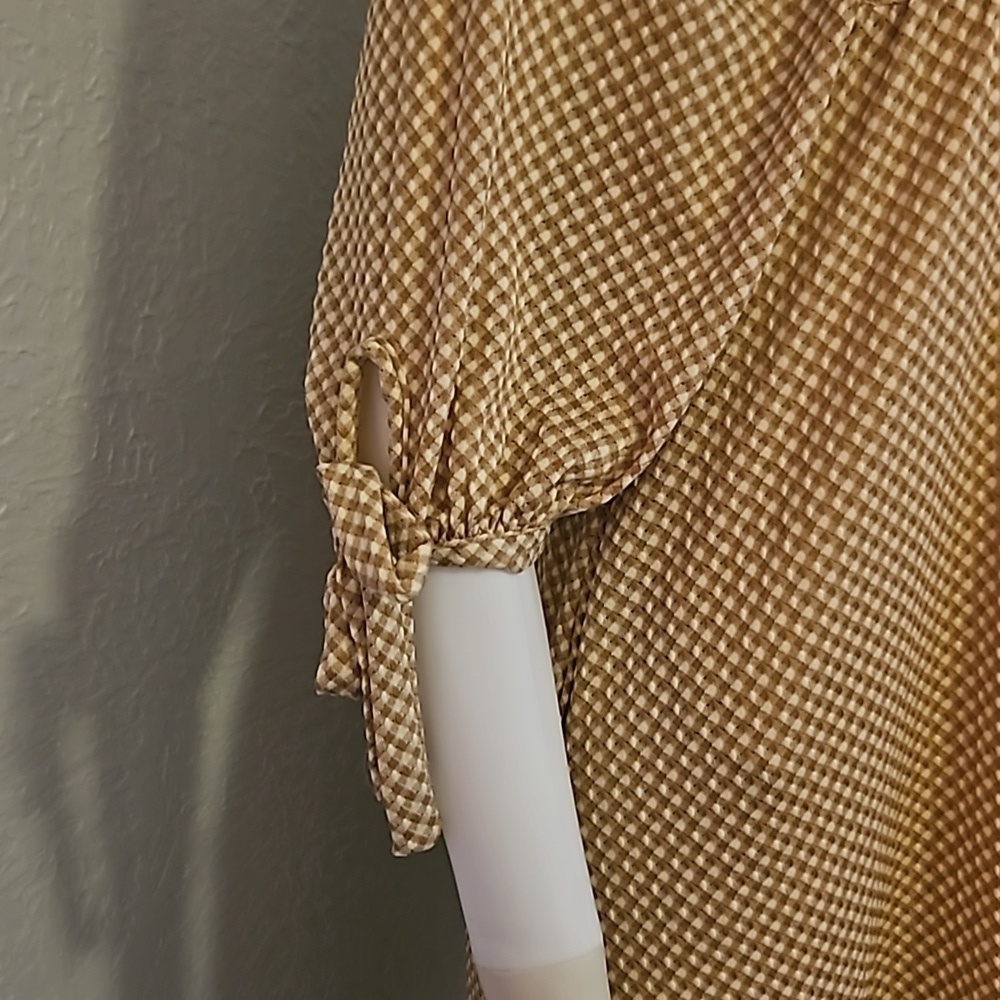 HAYDEN Gingham Check Square Neck Babydoll Swing Dress - Picture 5 of 8